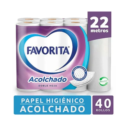 Papel Higiénico Favorita Doble Hoja Acolchado 40 Un